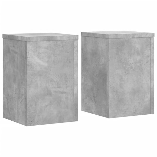 vidaXL Supports pour plantes 2 pcs gris b&eacute;ton bois d'ing&eacute;nierie