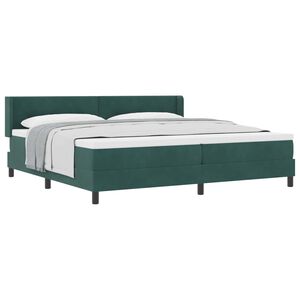 vidaXL Lit &agrave; ressorts avec matelas Vert fonc&eacute; 200 x 200 cm Velours