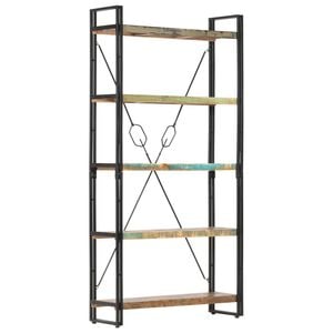 vidaXL Biblioth&egrave;que 5 niveaux 90x30x180 cm Bois solide de r&eacute;cup&eacute;ration