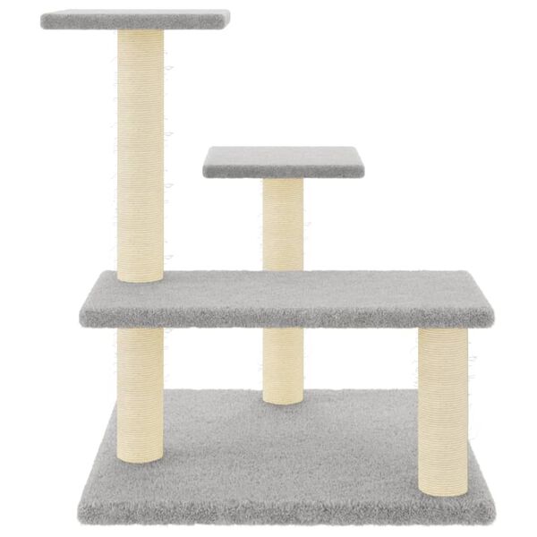 vidaXL Arbre à chat avec griffoirs en sisal gris clair 61 cm