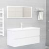 vidaXL Ensemble de meubles de salle de bain Blanc brillant Agglom&eacute;r&eacute;