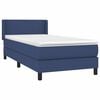 vidaXL Sommier &agrave; lattes de lit avec matelas Bleu 100x200 cm Tissu