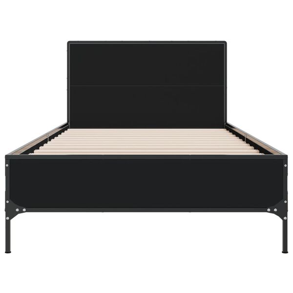 vidaXL Cadre de lit sans matelas noir 75x190 cm