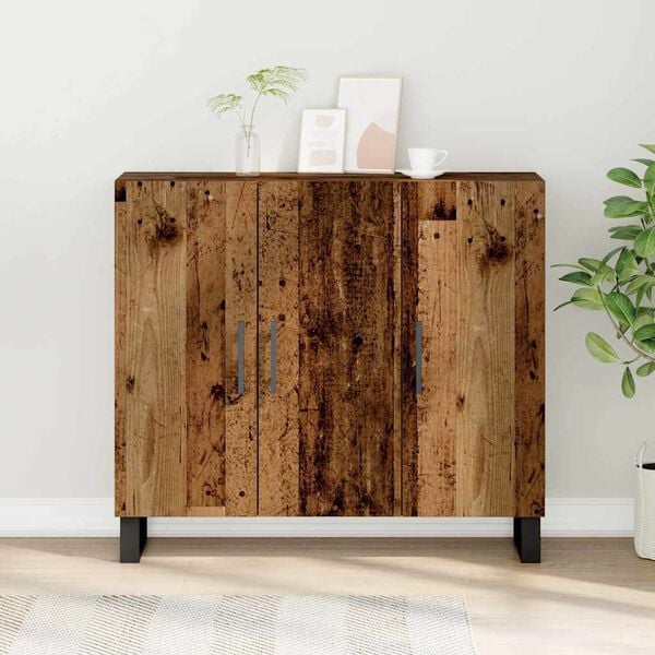 vidaXL Buffet Bois ancien 90 x 34 x 80 cm Bois d'ing&eacute;nierie