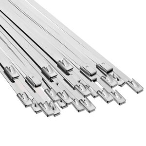 vidaXL Attache de c&acirc;ble 25 pc 4,6 x 200 mm Argent&eacute;