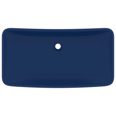 vidaXL Lavabo de luxe rectangulaire Bleu foncé mat 71x38 cm Céramique