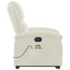vidaXL Fauteuil de massage inclinable Cr&egrave;me Velours