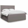 vidaXL Sommier &agrave; lattes de lit avec matelas Taupe 180x200 cm Tissu