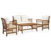 vidaXL Salon de jardin 4 pcs avec coussins Bois d'acacia solide