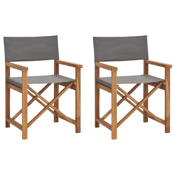 vidaXL Chaises de metteur en sc&egrave;ne pliantes lot de 2 Bois teck massif