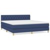 vidaXL Sommier &agrave; lattes de lit avec matelas Bleu 160x200 cm Tissu