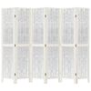 vidaXL Cloison de séparation 6 panneaux blanc bois de paulownia massif