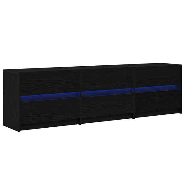vidaXL Unites TV 2 pcs Ch&ecirc;ne noir 180 x 34 x 50 cm Bois d'ing&eacute;nierie