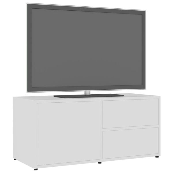 vidaXL Meuble TV Blanc 80x34x36 cm Bois d'ingénierie