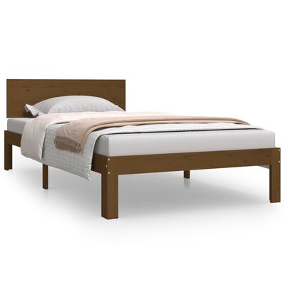 vidaXL Cadre de lit sans matelas marron miel pin massif 100x200 cm