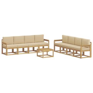 vidaXL Ensemble de canap&eacute;s d'ext&eacute;rieur 9 pc Blanc et Beige