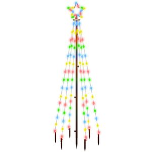 vidaXL Sapin de No&euml;l avec piquet Color&eacute; 108 LED 180 cm