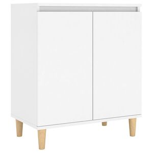 vidaXL Buffet avec pieds en bois massif blanc bois d'ing&eacute;nierie