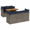 vidaXL Salon de jardin 6 pcs avec coussins gris r&eacute;sine tress&eacute;e