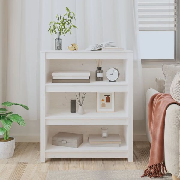 vidaXL Bibliothèque Blanc 80x35x97 cm Bois de pin massif