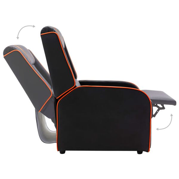 vidaXL Chaise inclinable Noir et orange Similicuir