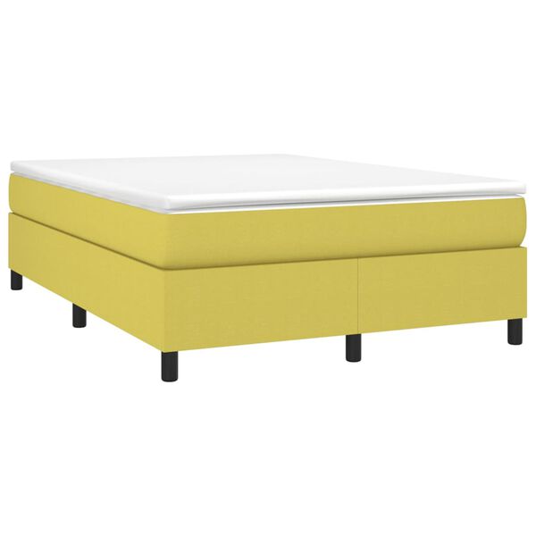vidaXL Sommier &agrave; lattes de lit avec matelas Vert 140x190 cm Tissu