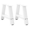 vidaXL Pieds de table basse en forme de A, 2 pi&egrave;ces, blanc, 50 x (30-31) cm, acier