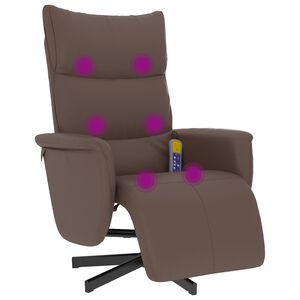 vidaXL Fauteuil inclinable de massage repose-pieds marron similicuir