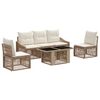 vidaXL Ensemble de canap&eacute; de jardin 6 pc Beige et blanc cr&egrave;me