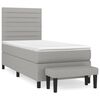 vidaXL Sommier &agrave; lattes de lit et matelas Gris clair 90x190 cm Tissu