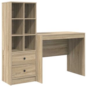 vidaXL Bureau Ch&ecirc;ne Sonoma 135,5 x 50 x 127 cm 2 pc