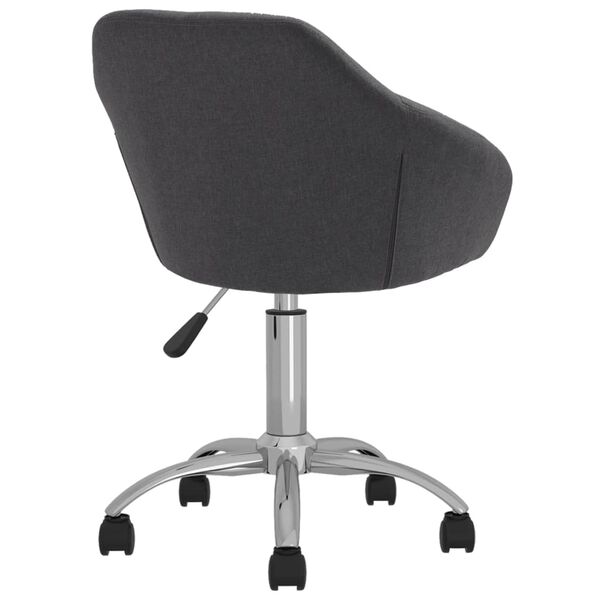 vidaXL Chaise pivotante &agrave; manger Gris fonc&eacute; Tissu