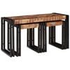 vidaXL Table Gigogne 3 pcs Bois massif r&eacute;cup&eacute;r&eacute; et m&eacute;tal
