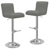 vidaXL Tabourets de bar lot de 2 gris similicuir