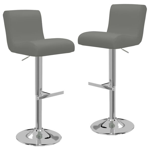 vidaXL Tabourets de bar lot de 2 gris similicuir