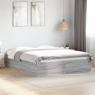 vidaXL Cadre de lit sans matelas sonoma gris 160x200 cm