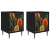vidaXL Table de chevet ZAANDAM 2 pc Ch&ecirc;ne noir 36 x 33 x 51 cm