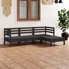 vidaXL Salon de jardin 4 pcs Bois de pin massif Noir
