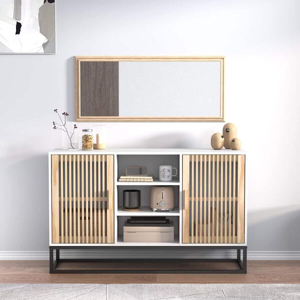 vidaXL Buffet blanc 105x30x65 cm bois d'ing&eacute;nierie