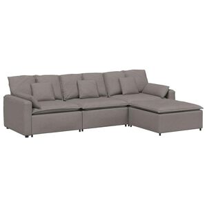 vidaXL Canap&eacute; modulable avec repose-pieds et coussins gris clair