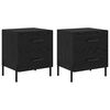 vidaXL Cabinet de chevet 2 pi&egrave;ces Ch&ecirc;ne noir 40 x 35 x 47,5 cm