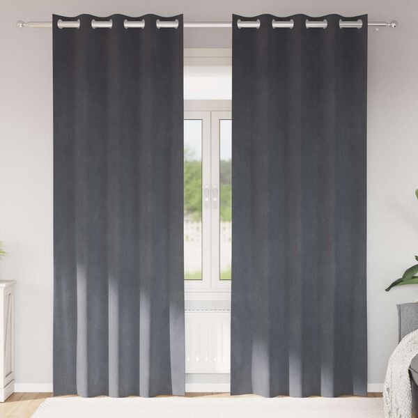 vidaXL Rideaux occultants 2 pcs Gris clair 140 x 245 cm Velours