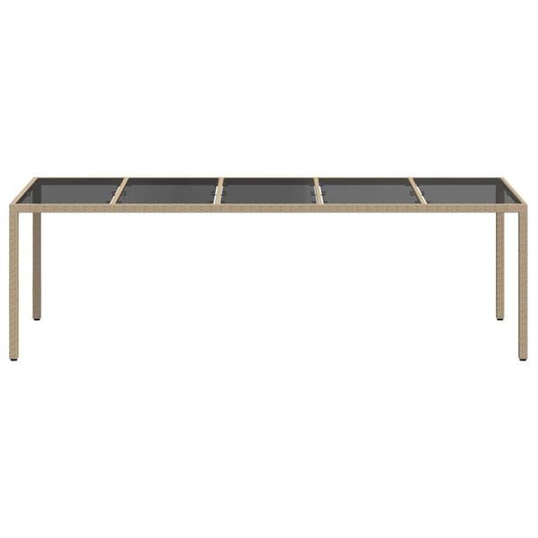 vidaXL Table de jardin pour repas Beige 250 x 100 x 75 cm polyrotin