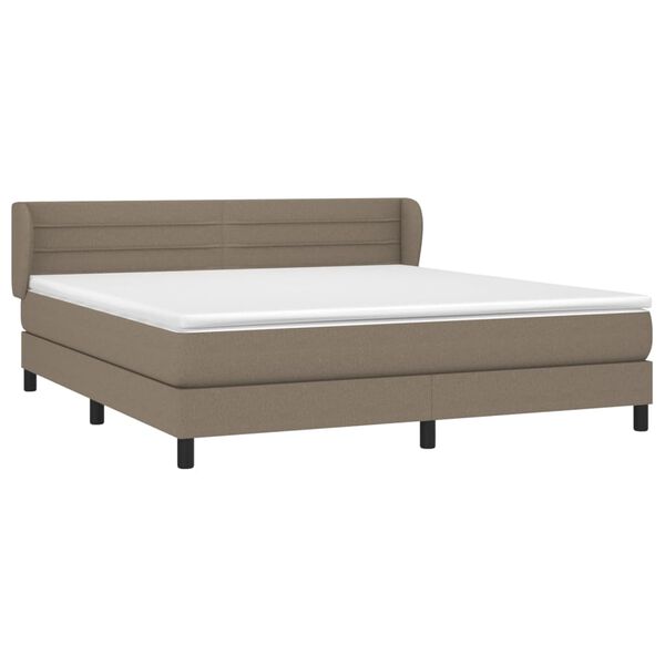 vidaXL Sommier &agrave; lattes de lit avec matelas Taupe 180x200 cm Tissu