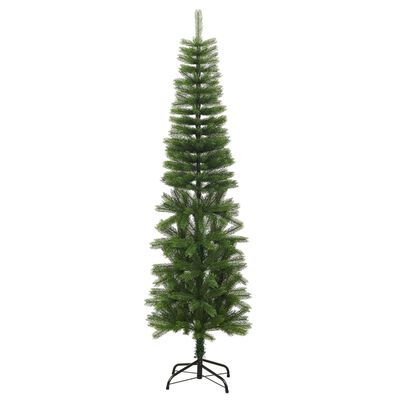 vidaXL Sapin de Noël artificiel mince avec support 180 cm PE