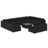 vidaXL Salon de jardin 12 pcs avec coussins Noir R&eacute;sine tress&eacute;e