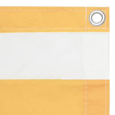 vidaXL Écran de balcon Blanc et jaune 120x300 cm Tissu Oxford