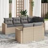 vidaXL Salon de jardin avec coussins 7 pcs beige r&eacute;sine tress&eacute;e