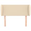 vidaXL T&ecirc;te de lit avec oreilles Cr&egrave;me 93x23x78/88 cm Tissu