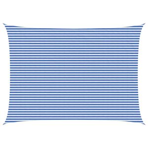vidaXL Voile d'ombre Bleu et Blanc 5 x 6 m HDPE